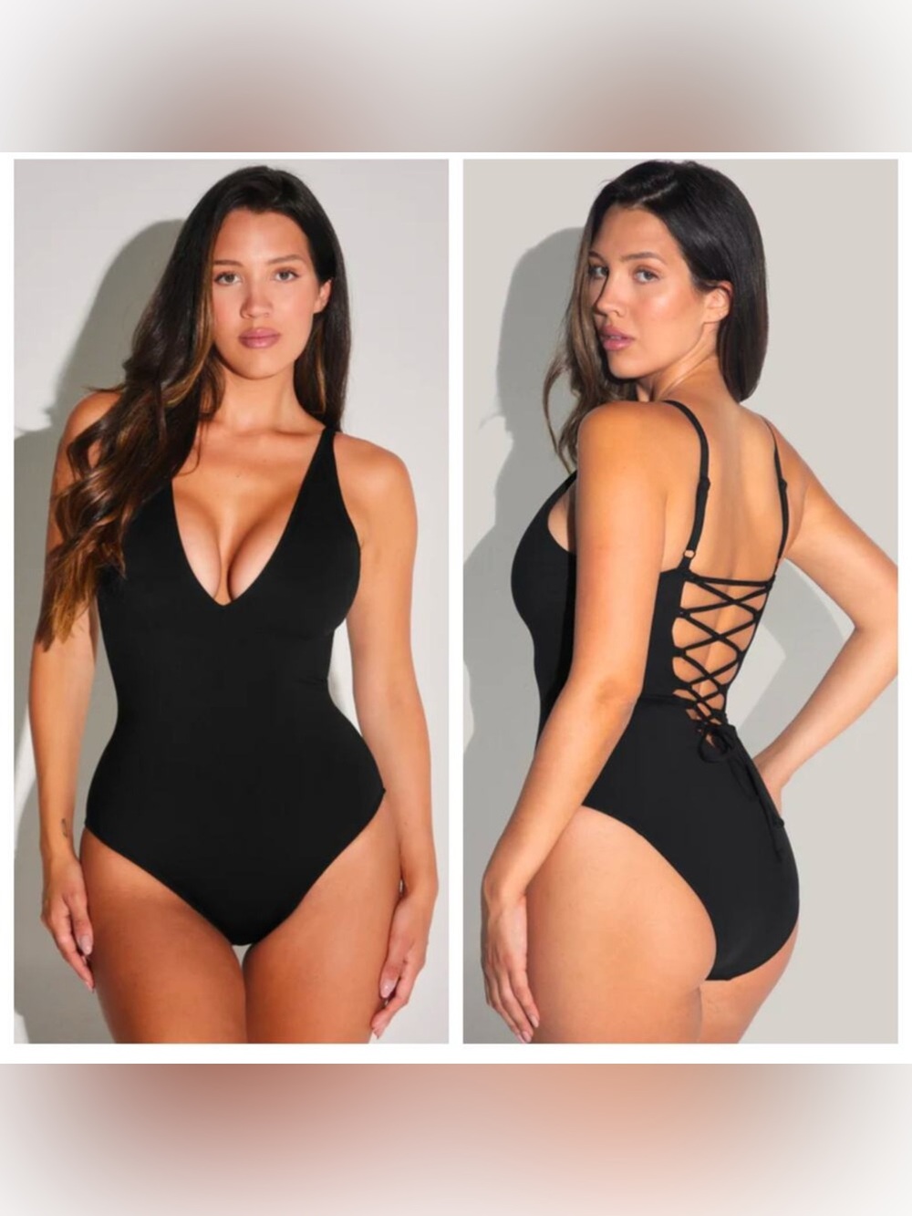 TA3 Plungey One Piece Swimsuit - Black -Size Small Short - NWT
